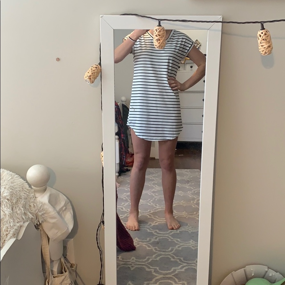 Striped tee shirt dress